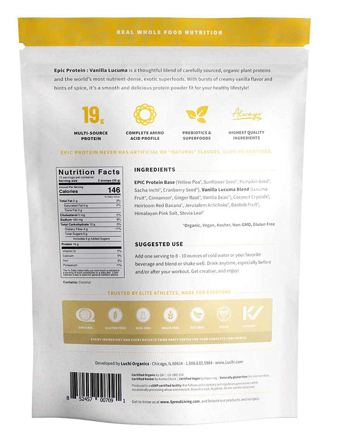 Epic Protein Vainilla Lúcuma 455g