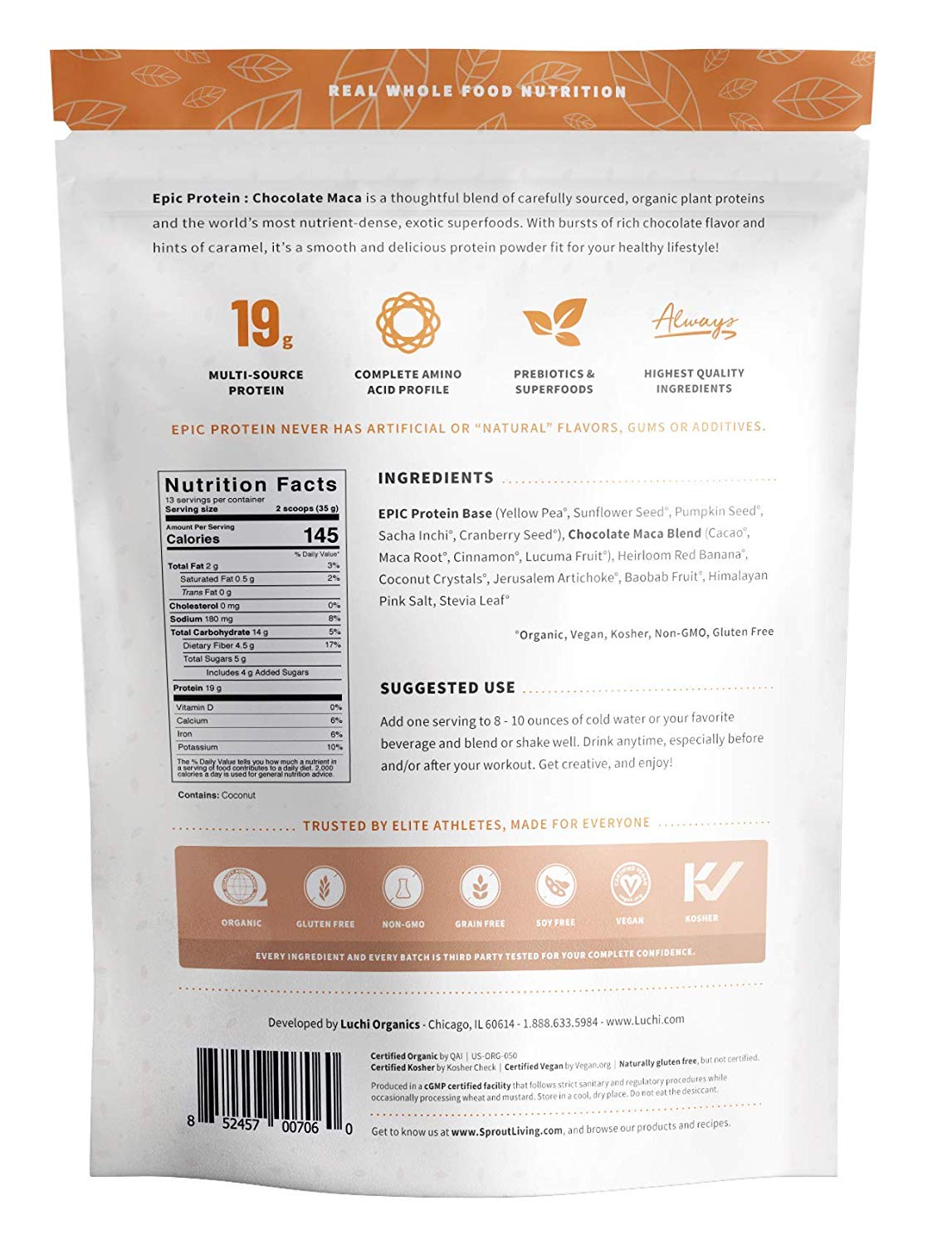 Epic Protein Chocolate Maca 2.3Kg